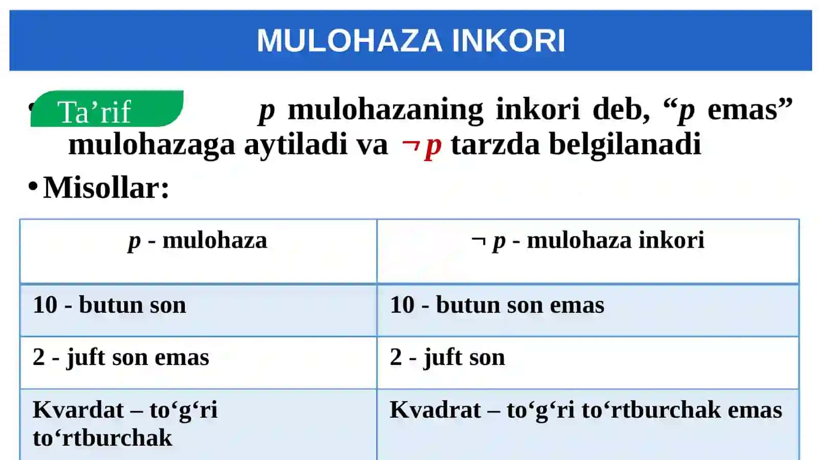 6-dars. Matematik mantiq elementlari 4