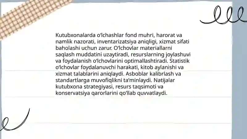 Kutubxona-axborot faoliyatida oʻlchashning ahamiyati 4