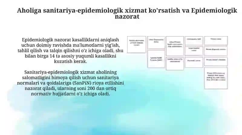 Aholiga Tibbiy hizmat va sanitariya epidemiologiya hizmatini tashkil etishning asosiy tamoyillari 4