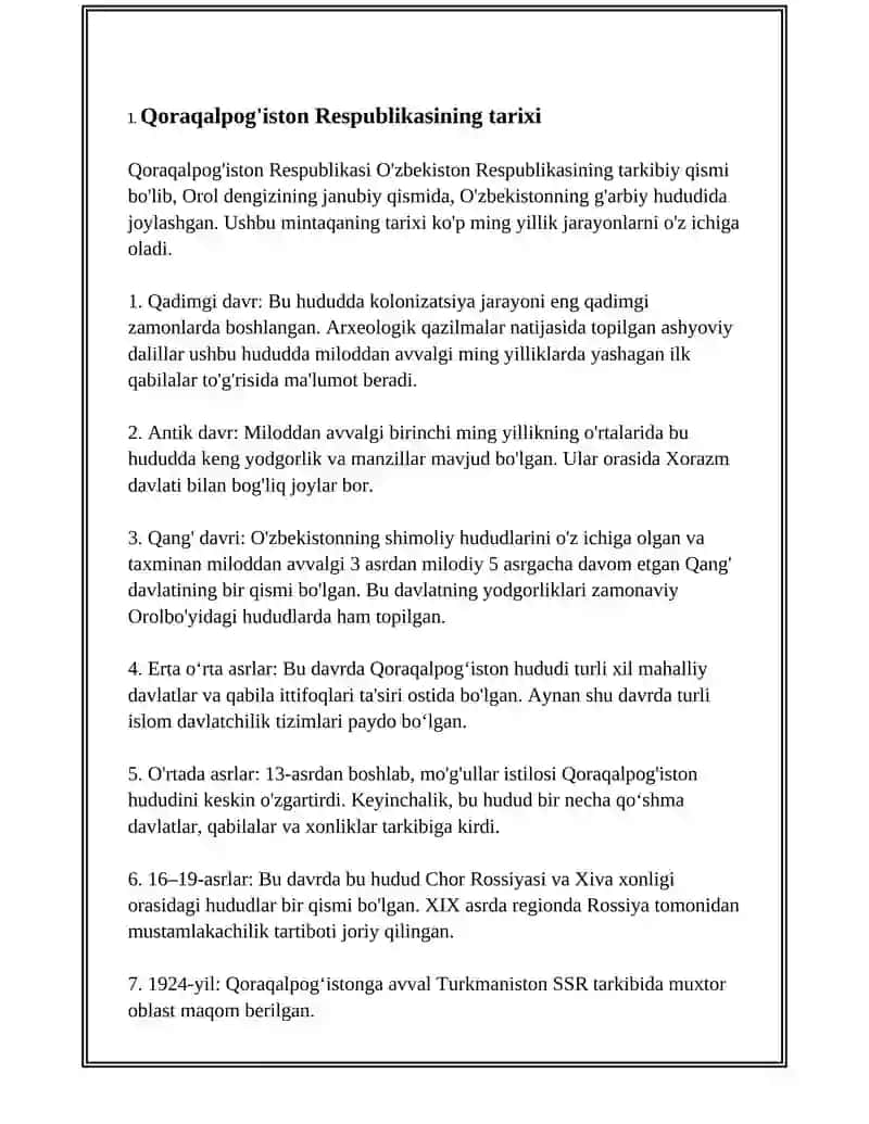 Qoraqalpog`iston Respublikasi 4