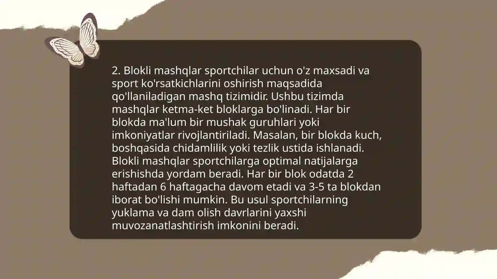 Gimnastika; Umumrivojlantiruvchi mashqlarini oʻrgatish 4