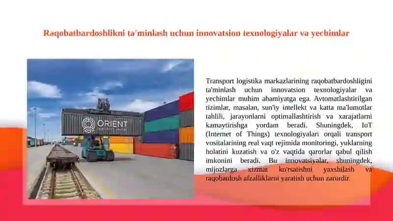 Transport Logistika markazlarini faoliyatini o'rganish 4