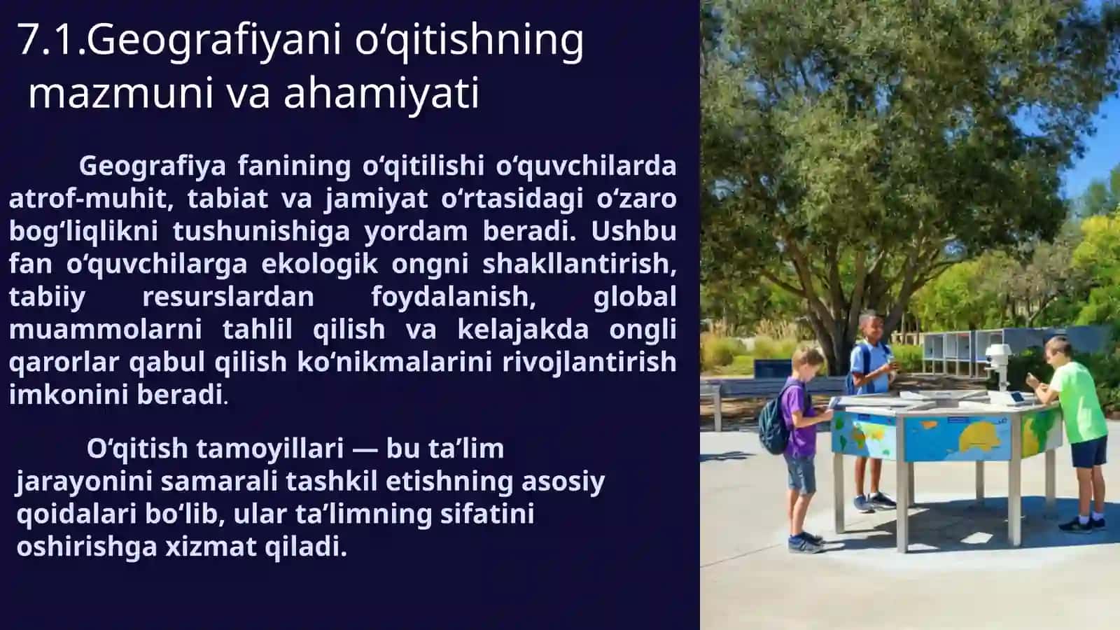 Geografiyani o‘qitish tamoyillari va qonuniyatlari 4