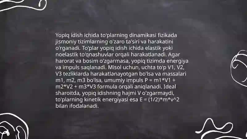 Yopiq idishdagi to'plarning harakatini simulyatsiya qiling 4
