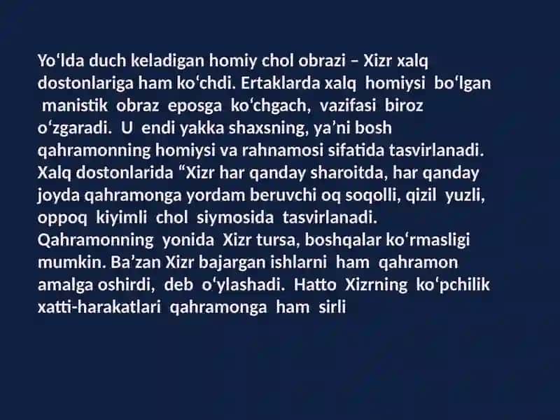 “FARHOD VA SHIRIN” DOSTONIDAGI XIZR OBRAZI GENEZISI 4
