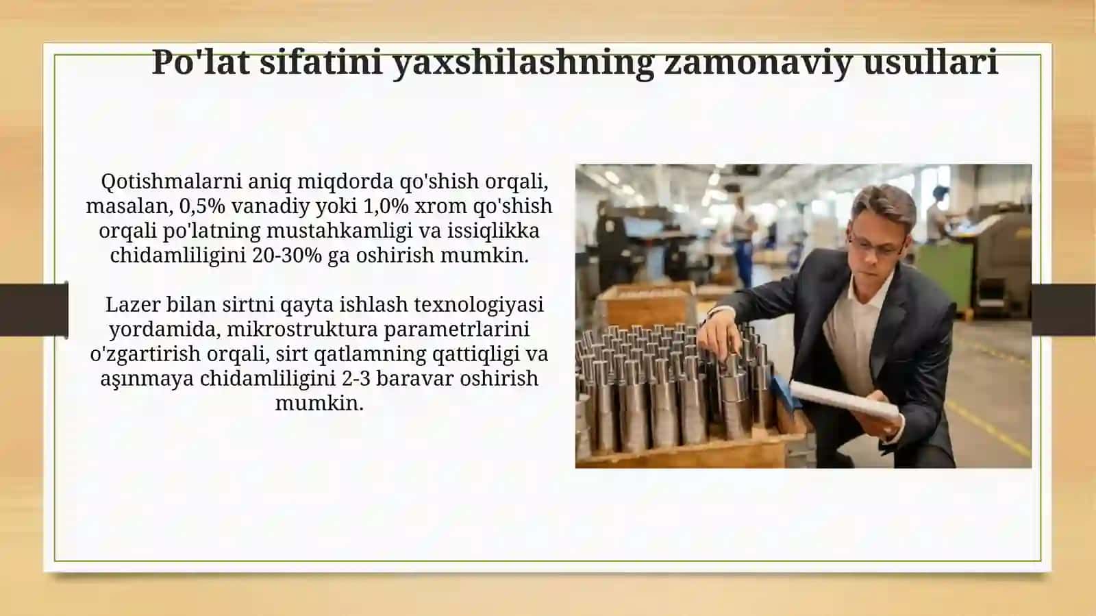 Po'latlarni sifatini yanada oshirish usullari 4