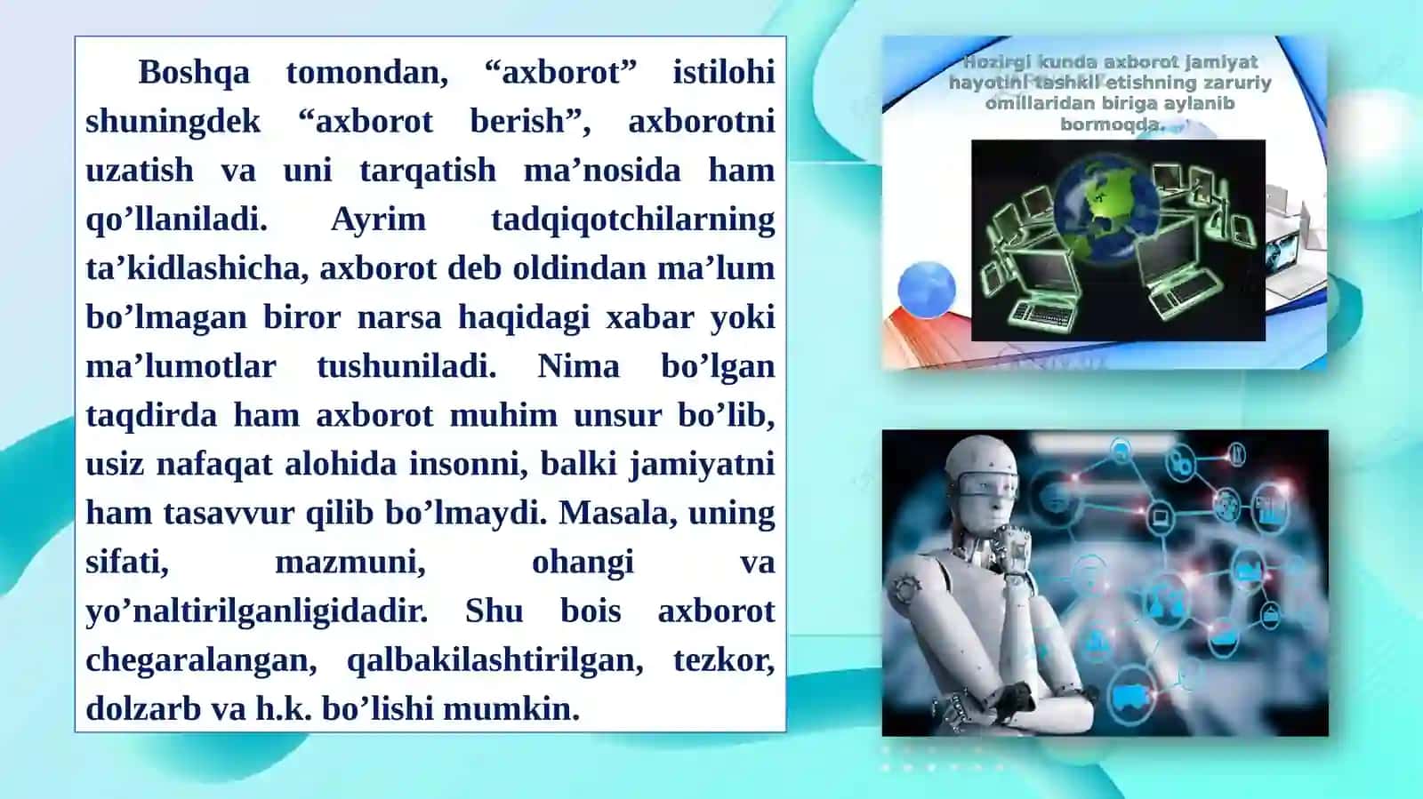 AXBOROTNI JAMIYATDA TUTGANO‘RNI VA AHAMIYATI 4