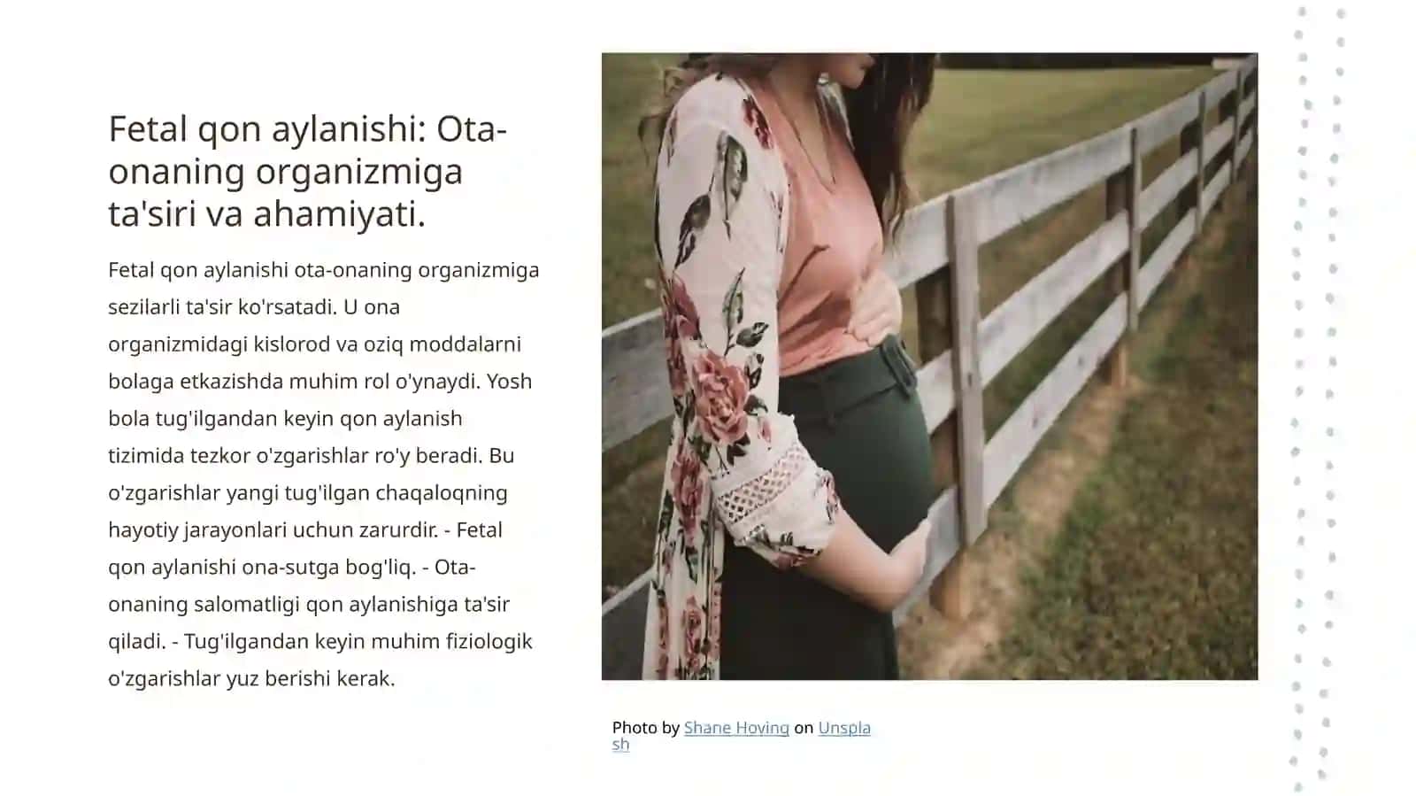 Fetal rivojlanish va o'zgarishlar 4