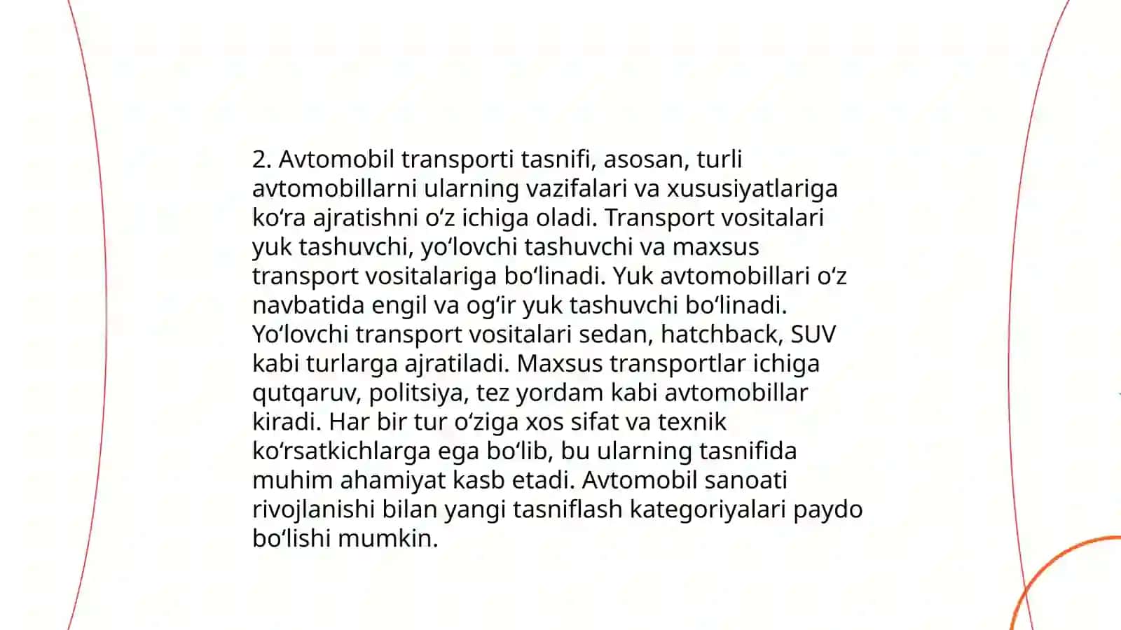 Transport vositalarini tasniflash metodikasi 4