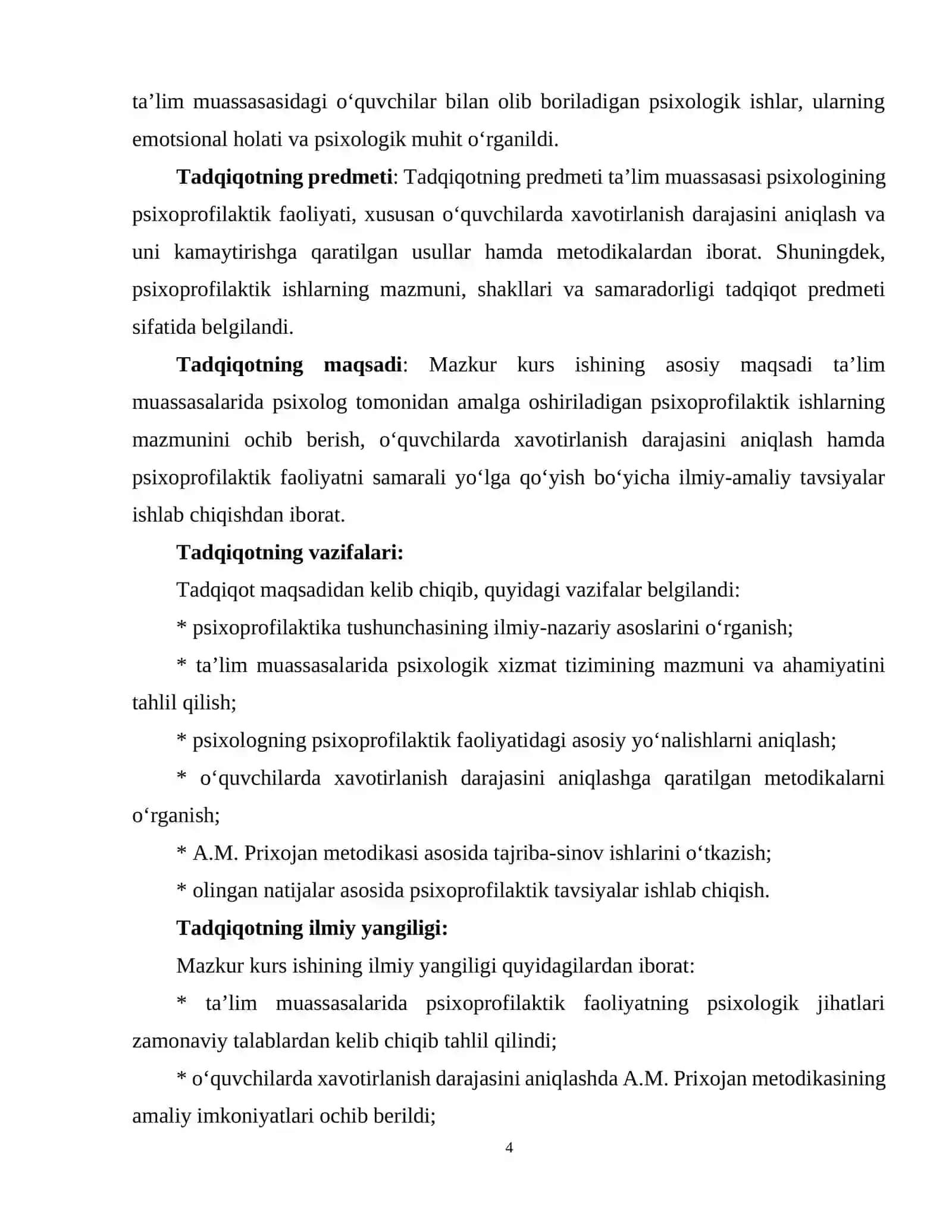 TA'LIM MUASSASIDA PSIXOLOGNING PSIXOPROFILAKTIK ISHLARINI YO'LGA QO'YISH 4