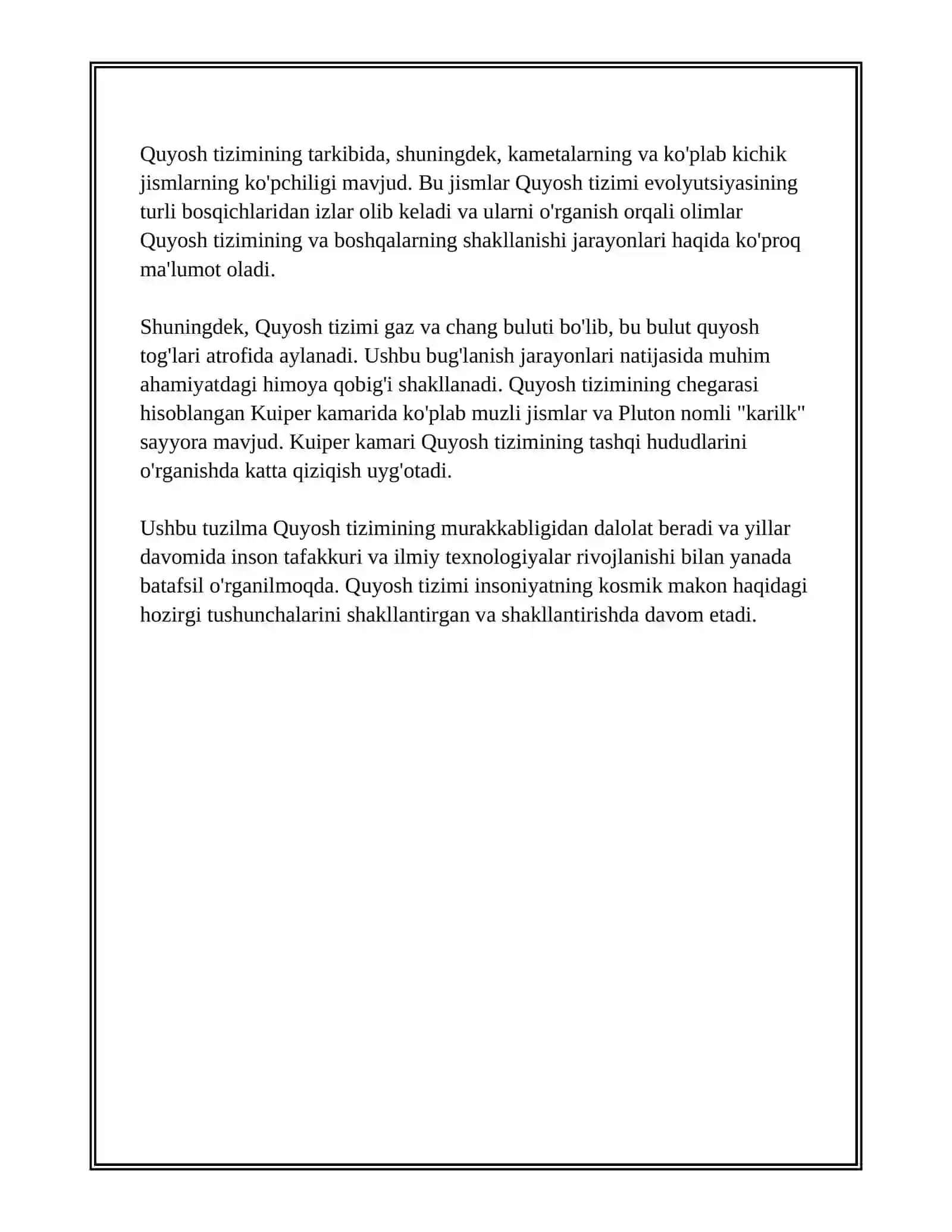 QUYOSH TIZIMI VA UNING TUZILISHI ASTEROIDLAR VA KAMETALAR HAQIDA 4