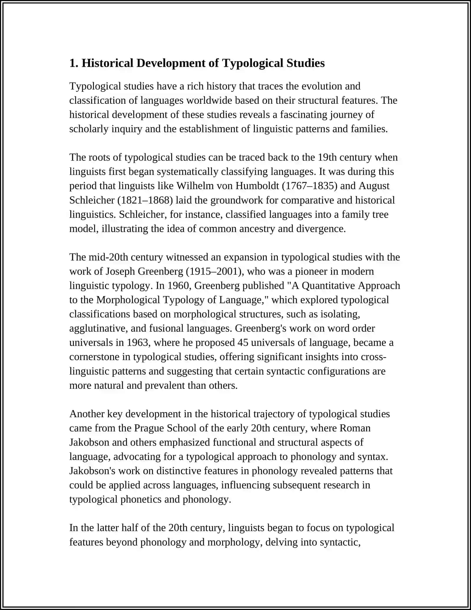 HISTORICAL BACKGROUND OF TYPOLOGICAL INVESTIGATION 4