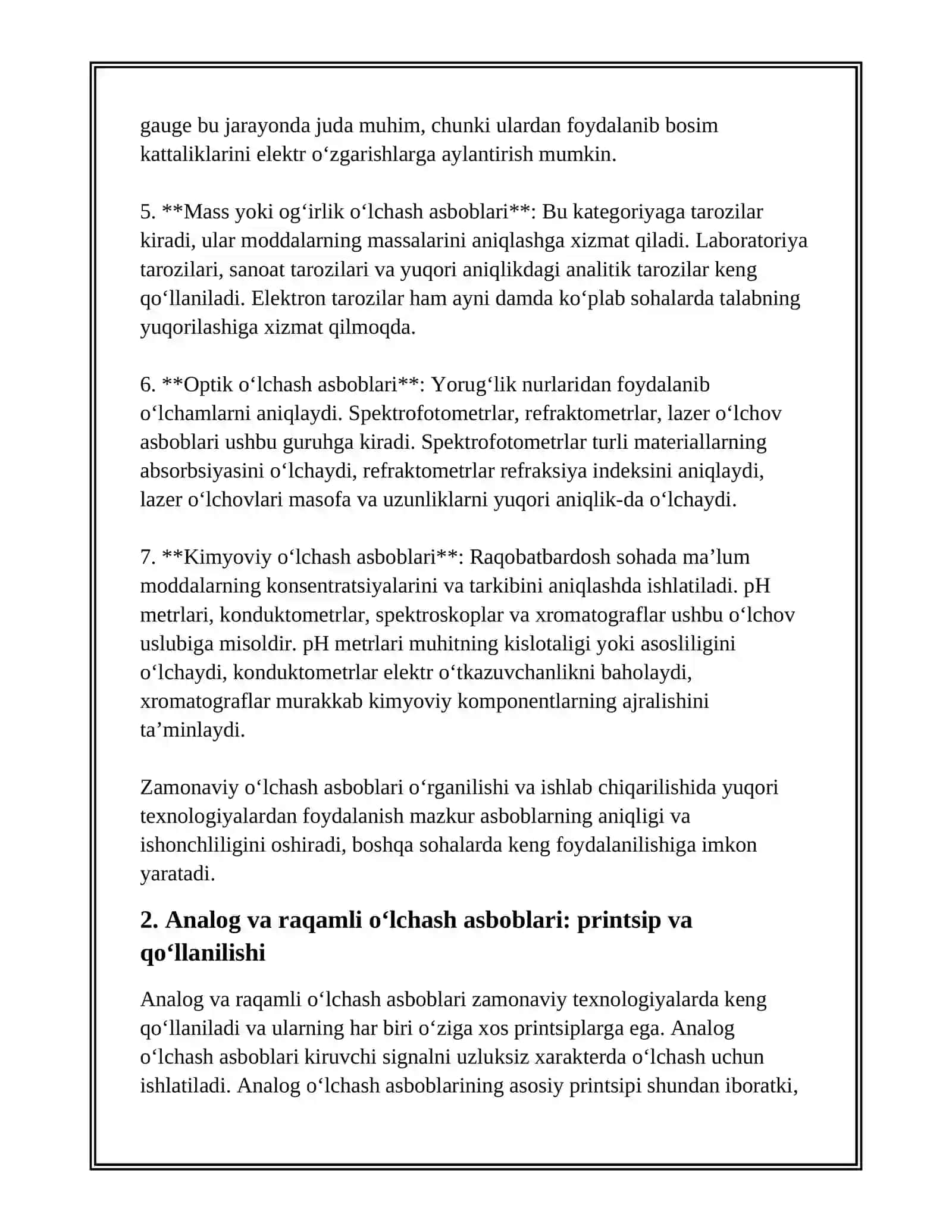 ZAMONAVIY OʻLCHASH ASBOBLARI VA ULARNING TAVSIFLARI 4