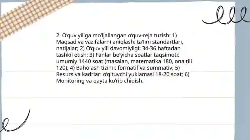 O’quv ishkarini rejalashtirish 4