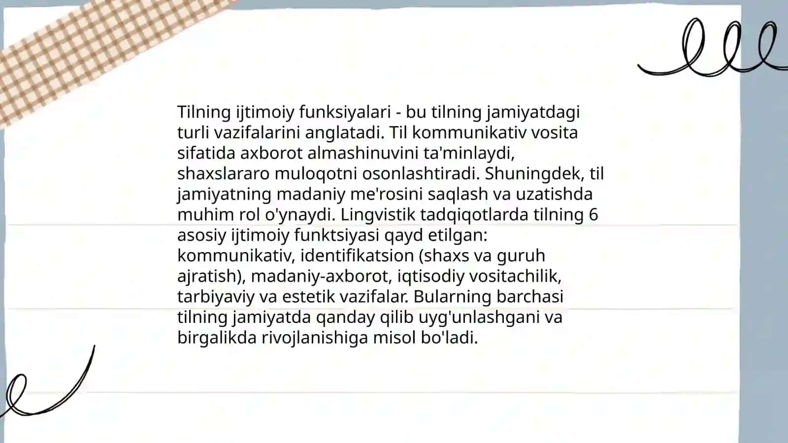 Til, til va jamiyat, tilning paydo boʻlishi haqida 4
