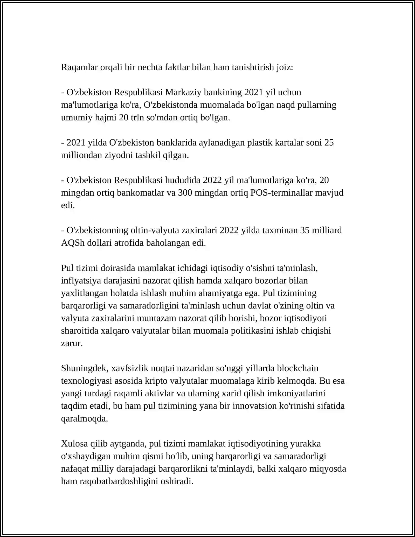 PUL TIZIMI VA AGGREGATLARI M0 M1 M2 TUSHUNCHALARI 4