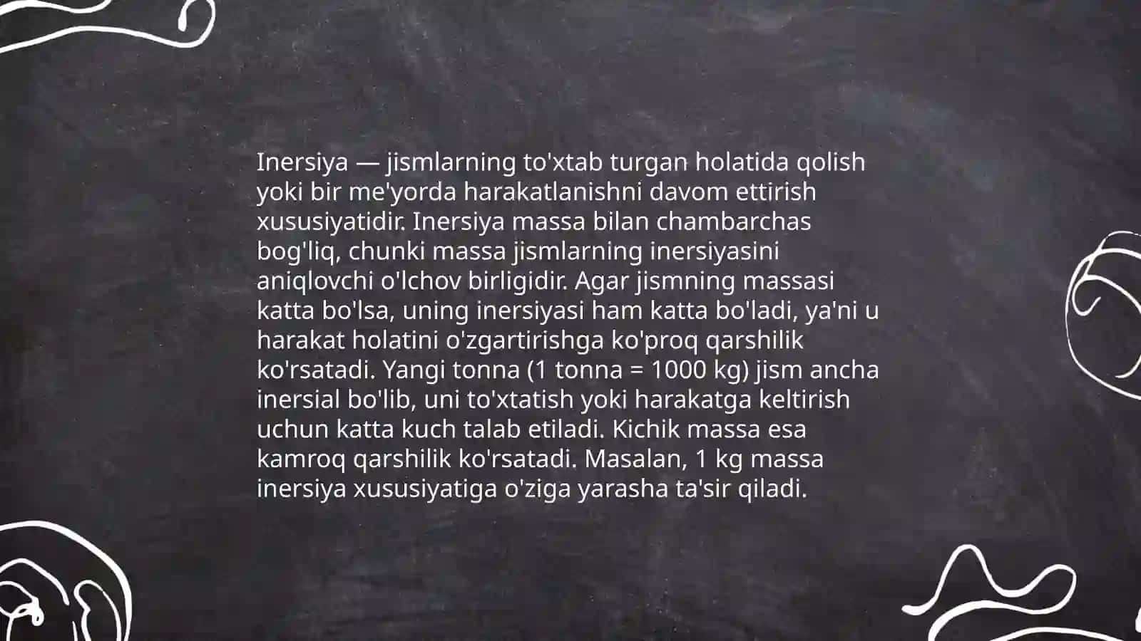 Turli shakldagi jismlarning inersiya momenti uni hisoblash usullari 4