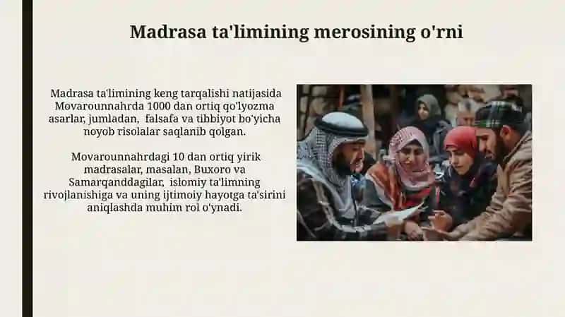 Movarounnahrda Islomning Tarqalishi va Madrasa Ta’limining Shakillanishi 4
