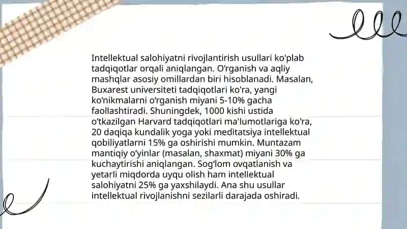 O‘quvchilarda jismoniy va intellektual imkoniyatlarni rivojlantirish va kreativ sifatlarini namoyon qilishning mazmuni 4