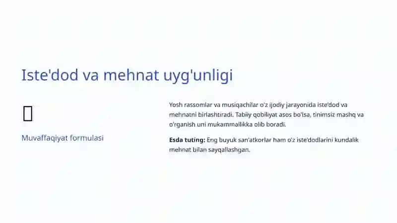 Qobiliyat va Iste'dod Masalalari 4