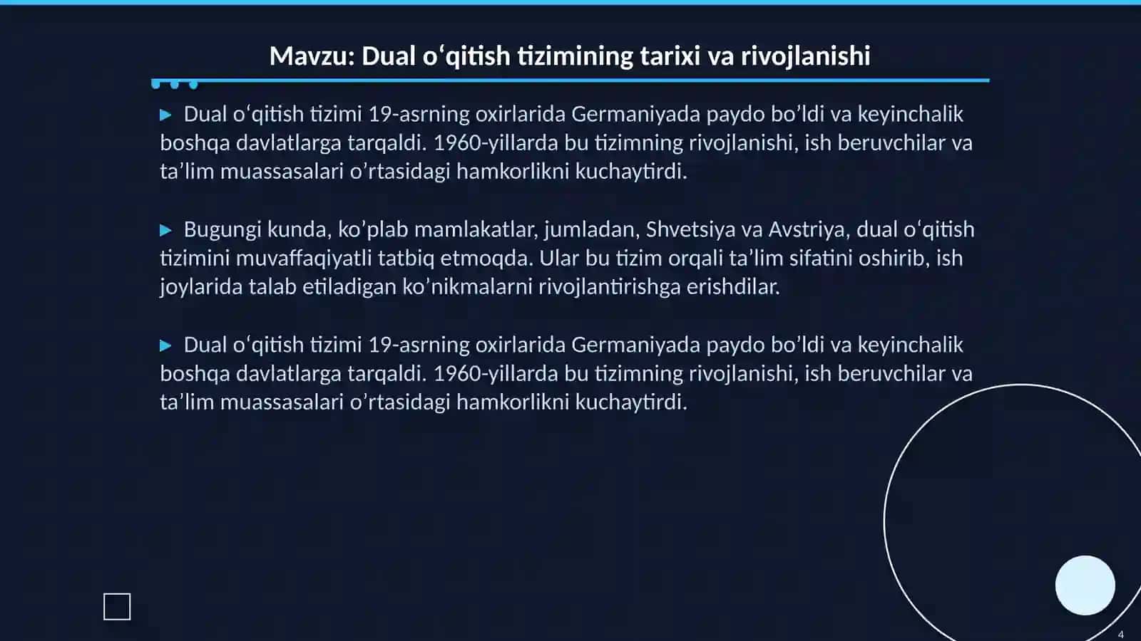 Professional taʼlimga dual oʻqitish tizimi 4