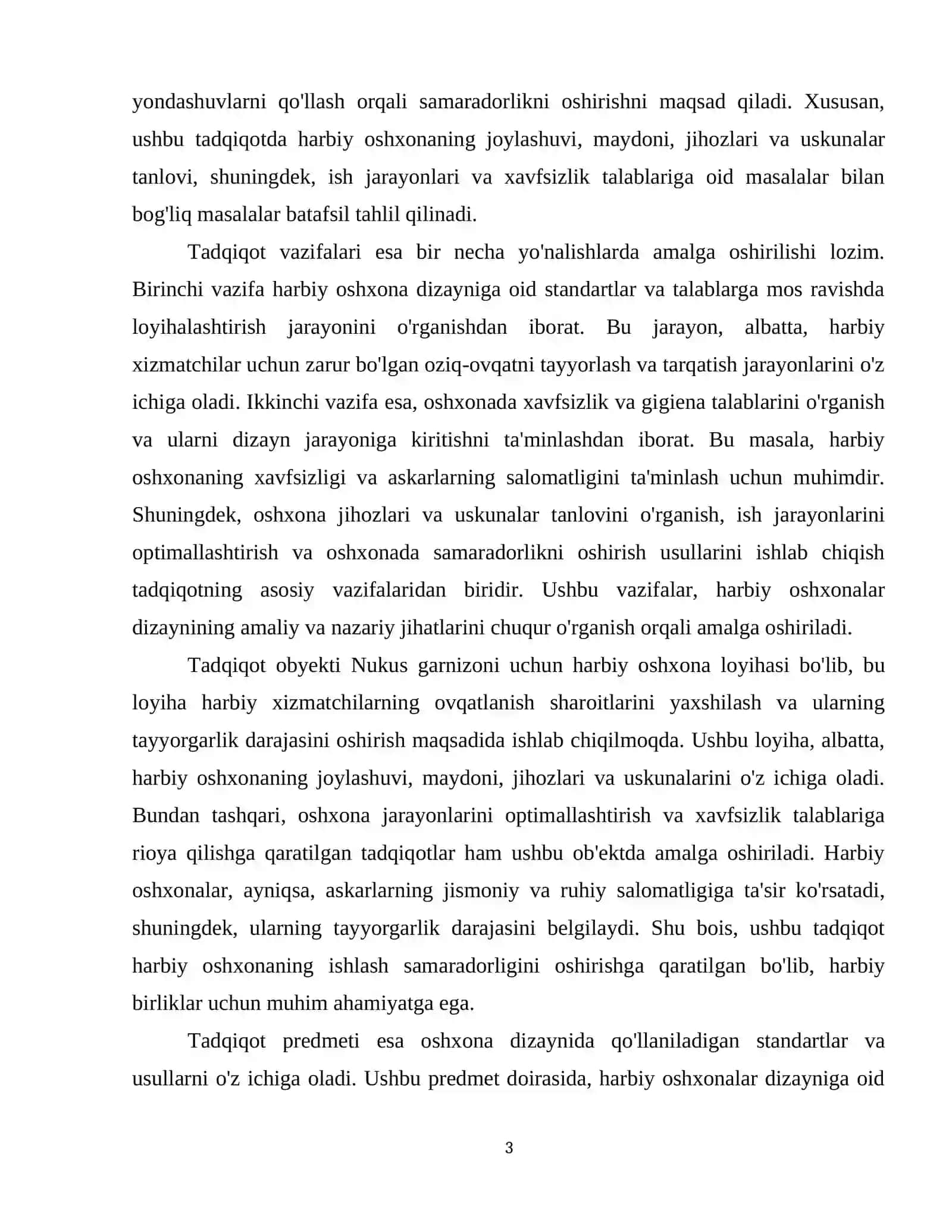 Nukus garnizoni uchun 1200 oʻrinli harbiy oshxonani loyihalashtirish 4