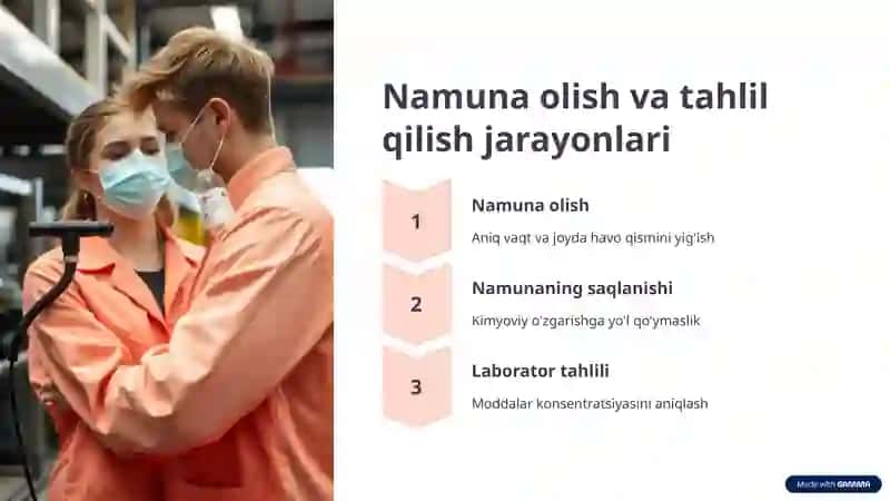 Ishchi zonasida havo ifloslanishini tekshirish va baholash 4