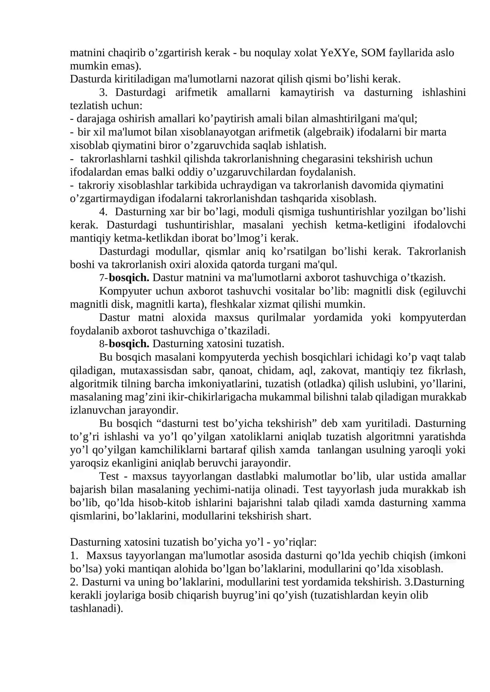 ALGORITMLASH ASOSLARI 4