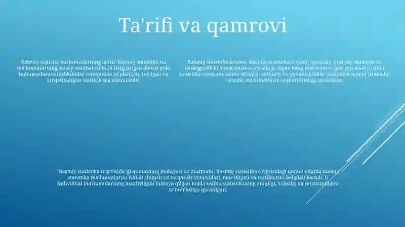 Rasmiy Statistika To'G'Risidagi Qonun 4