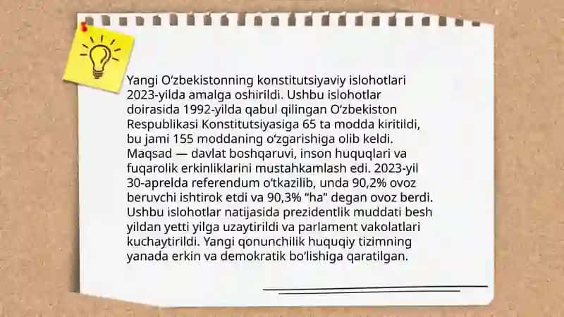 Yangi õzbekistonda inson huquqlari va erkinliklarining yaratilishi 4