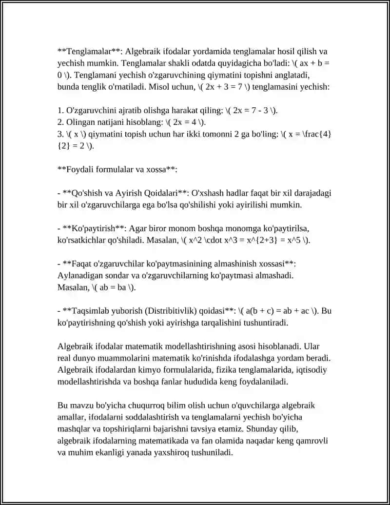 MS ACCESSDA MATEMATIK AMALLAR BAJARISH MUSTAQIL ISH 4