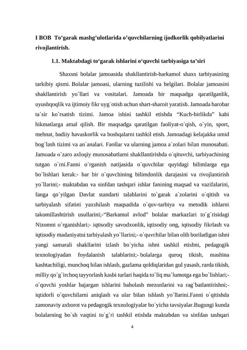 Maktabdagi to’garak ishlarini o’quvchi tarbiyasiga ta`siri 4