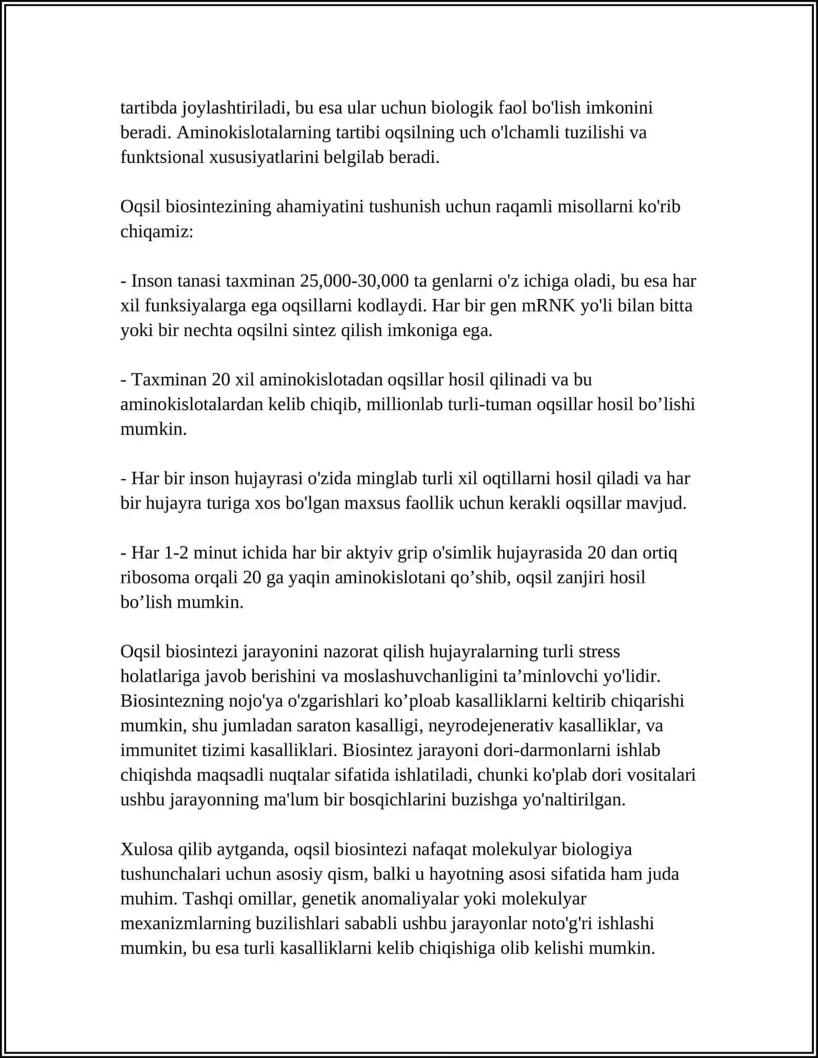 MUSTAQIL ISH Mavzu: OQSIL BIOSINTEZI 4