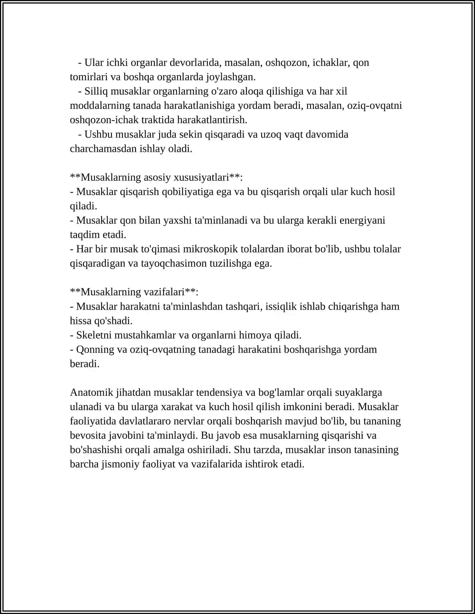 MUSHAKLARNING ISH VA BIOMEXANIKASI.LESGAFT MUSHAKLAR TO‘G‘RISIDA TALIMOT 4