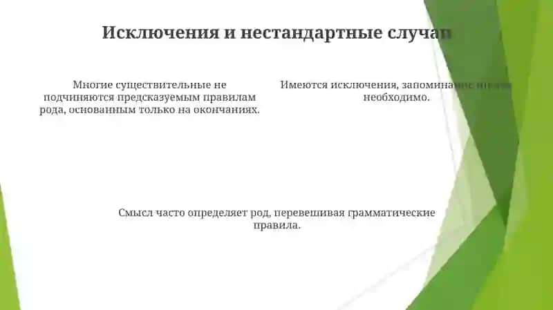 Определение рода имён существительных по значенияю и окончанию 4