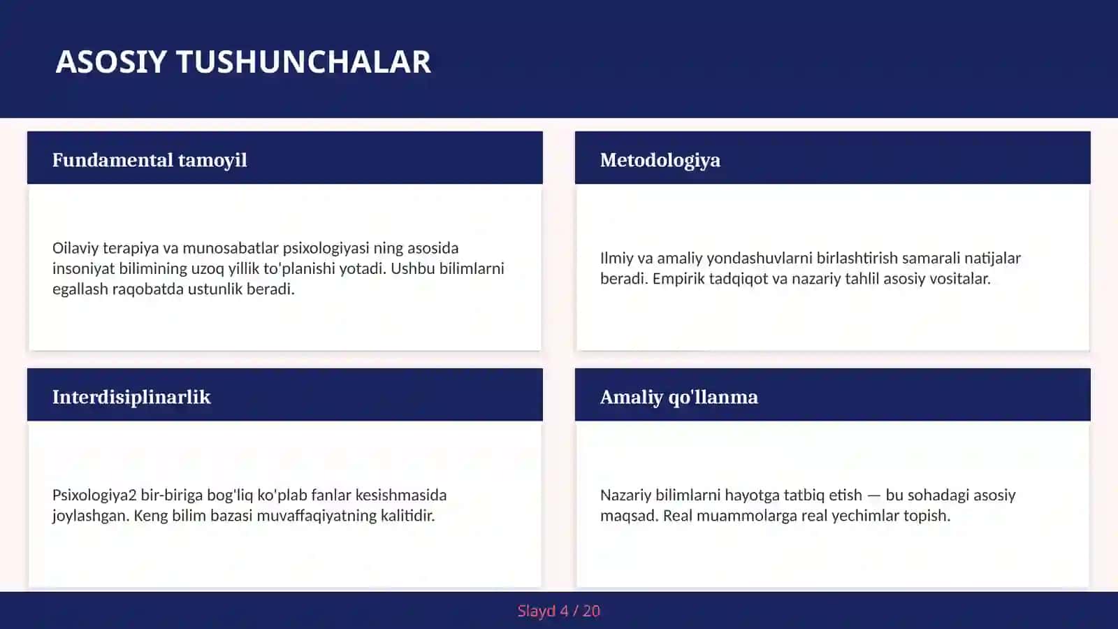 Oilaviy terapiya va munosabatlar psixologiyasi 4