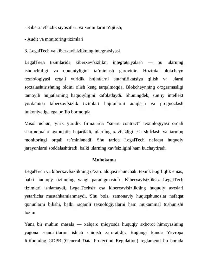 LegalTech va kiberxavfsizlik: huquqiy axborotning himoyasi 4