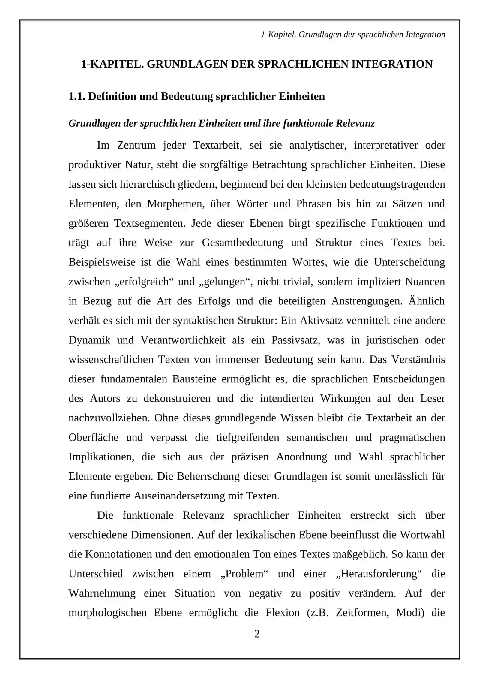 Die Integration sprachlicher Einheiten bei der Textarbeit 4
