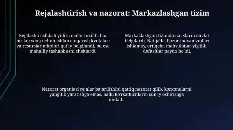 Komanda-ma'muriy iqtisodiyotning mohiyati 4