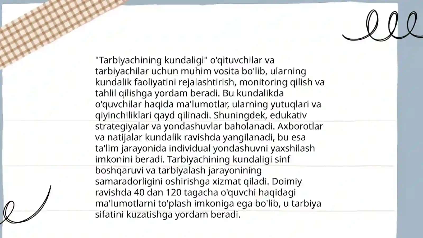Tarbiyachining ish hujjatlari 4