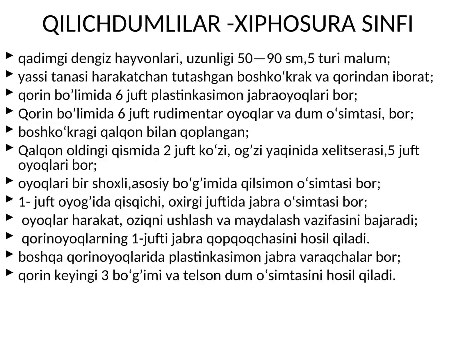 XELITSERALILAR- CHELISERATAKENJA TIPI 4