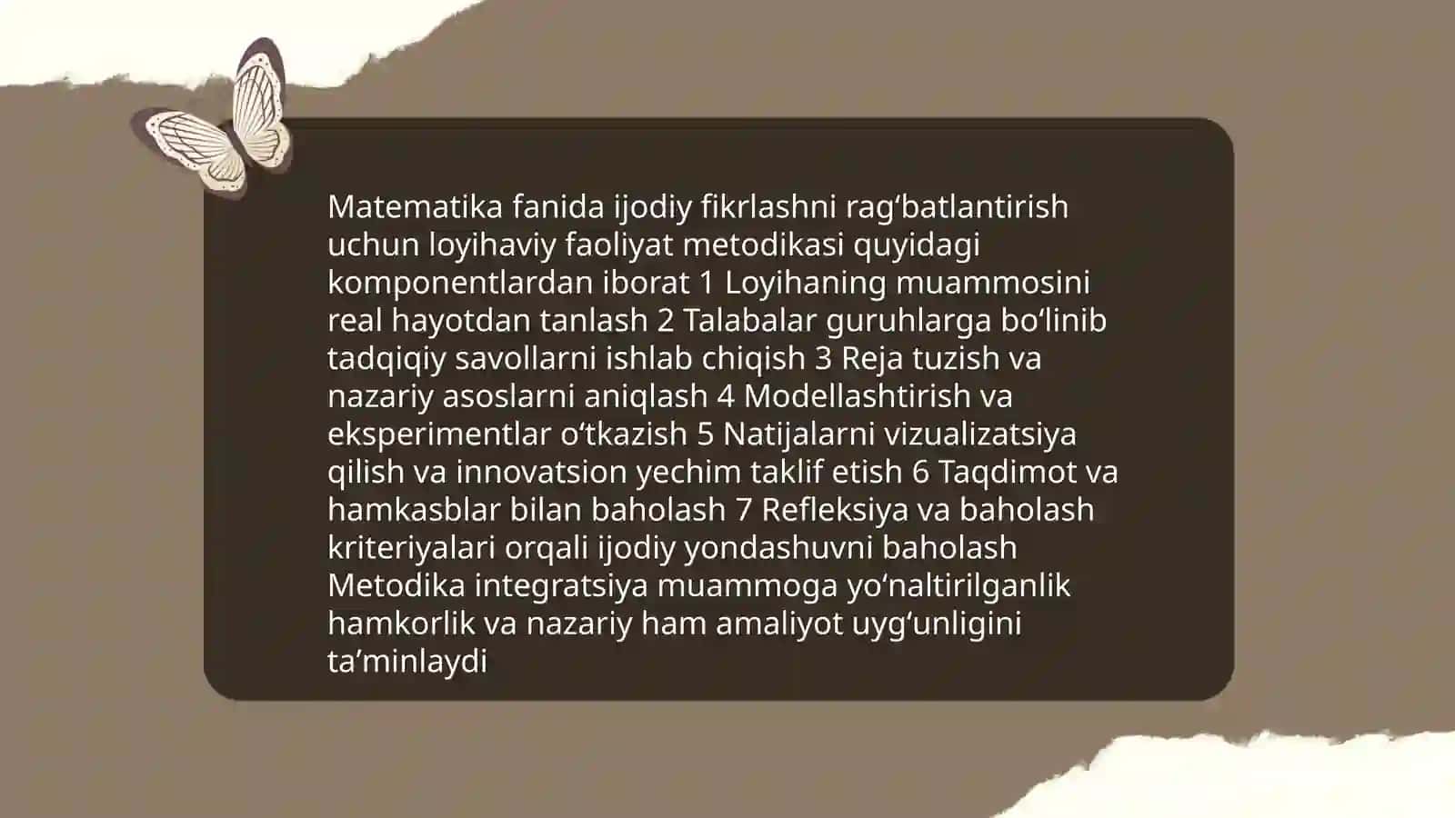 Matematika fanini oʻqitish jarayonida taʼlim oluchilar tanqidiy va ijodiy fikrlash qobiliyatilarini rivojlantirish 4