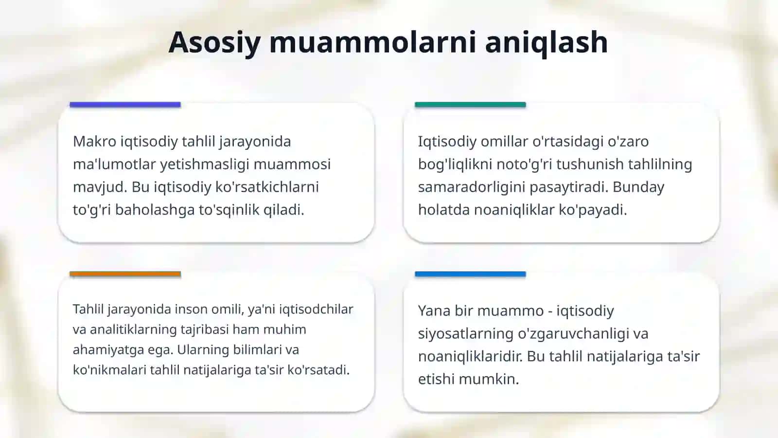 Makro iqtisodiy tahlilni  amalga oshirishdagi muamamolari 4