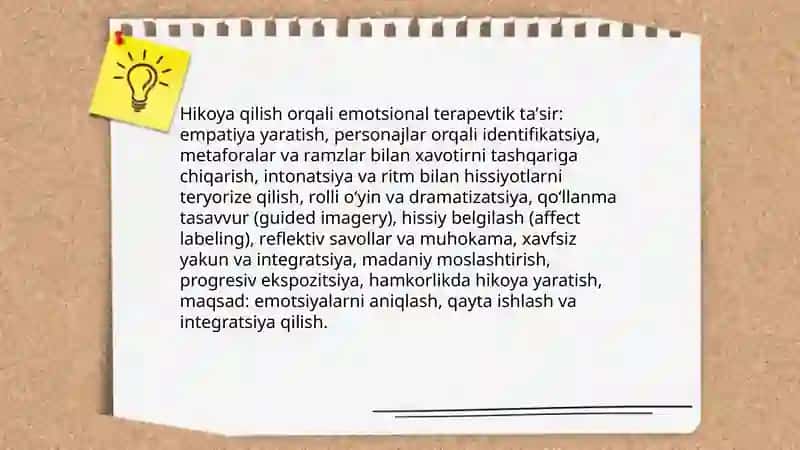 Ertak terapiya mashgʻulotlarini oʻtkazishda taʼlim metodlaridan foydalanish 4