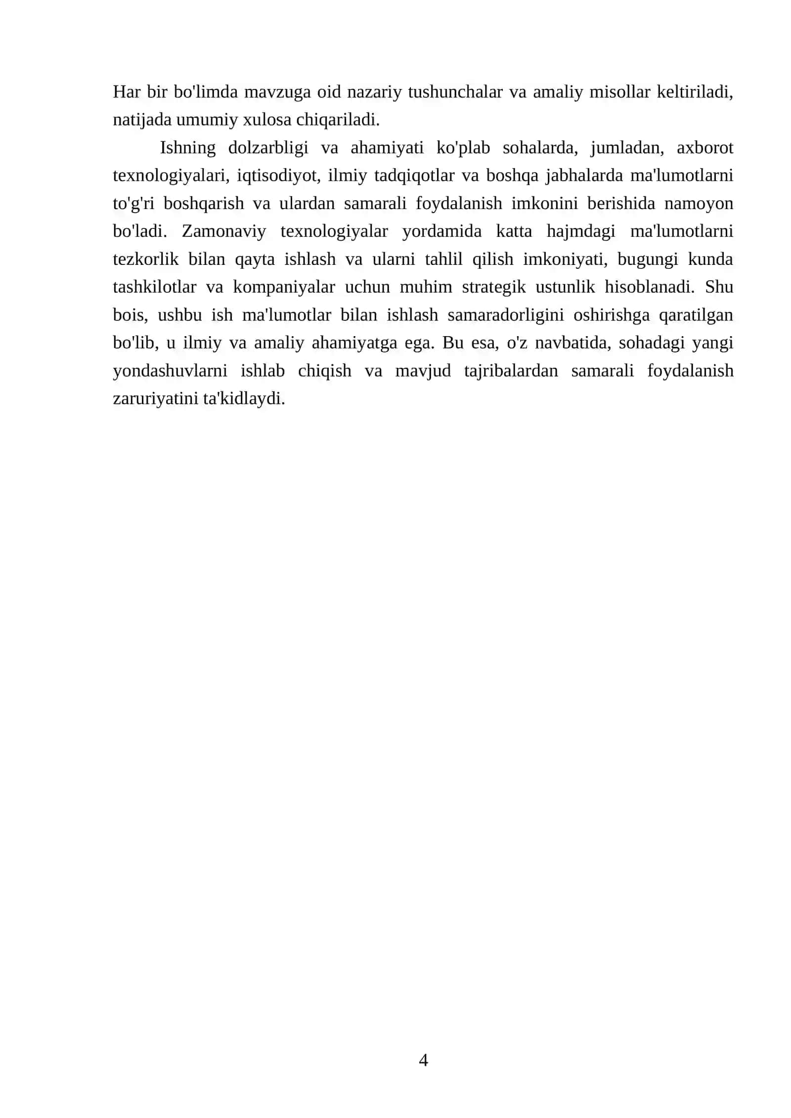 Bir turdagi ma'lumotlarni jamlash usullari va ma'lumot elementlarini manzillash usullari 4