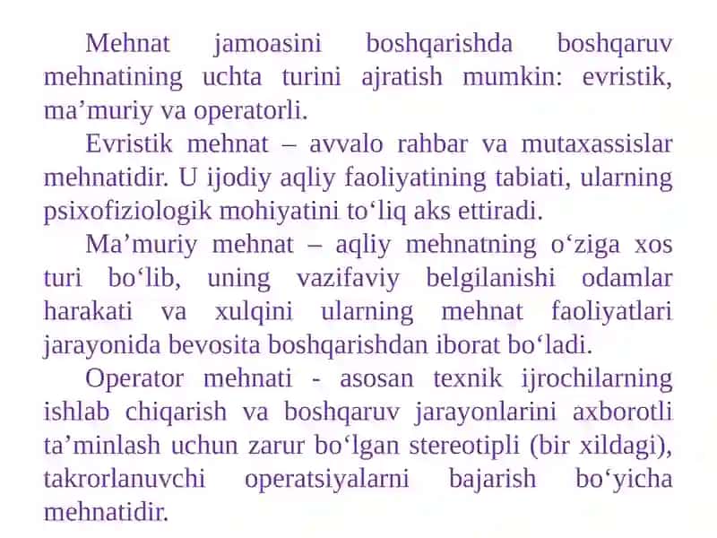 BOSHQARUV MEHNATINI TASHKIL ETISH 4