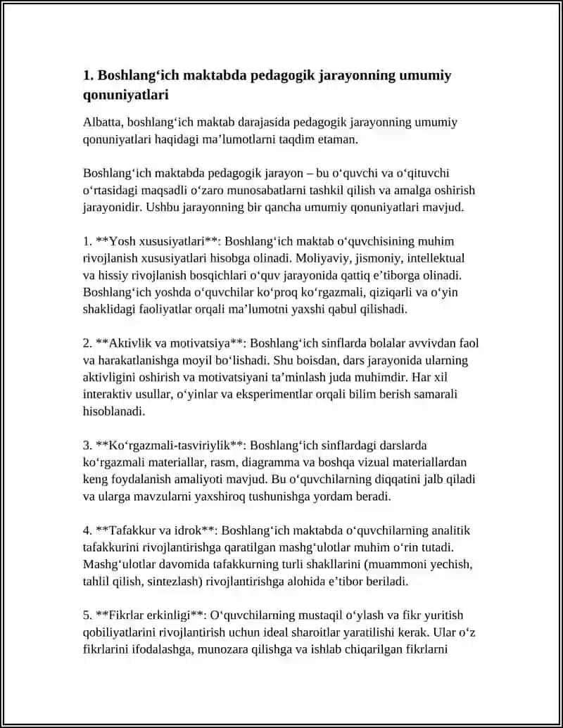 BOSHLANG‘ICH MAKTABDA PEDAGOGIK JARAYONNING QONUNIYATLARI 4