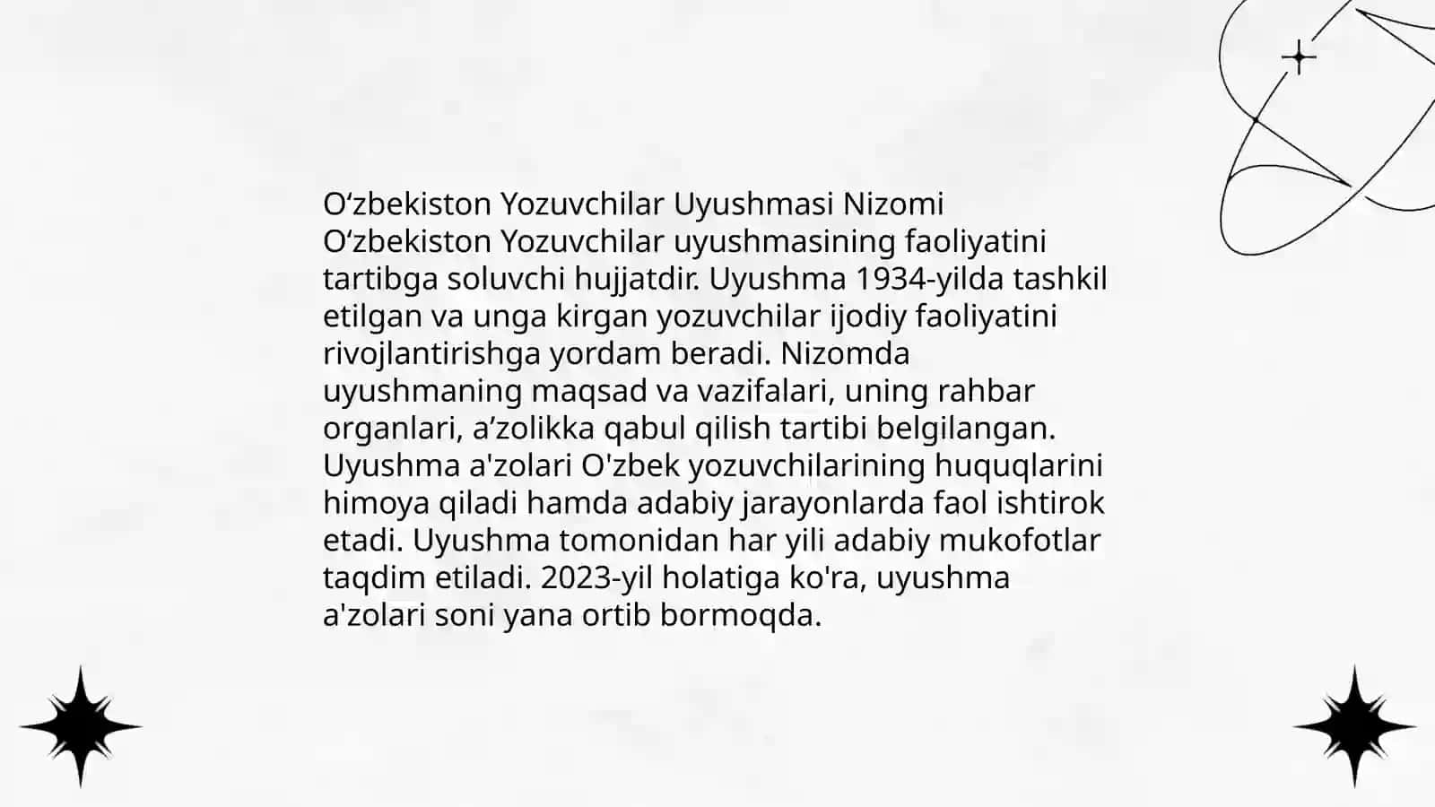 O'zbekiston Yozuvchilar Uyushmasi 4