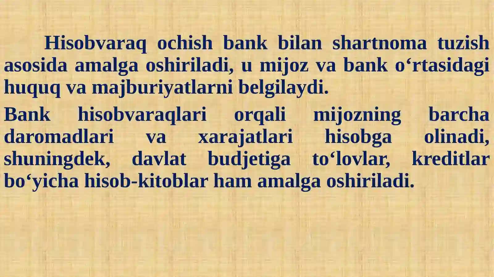 BANKLARDA HISOBVARAQLAR OCHISH VA YURITISH TARTIBI 4