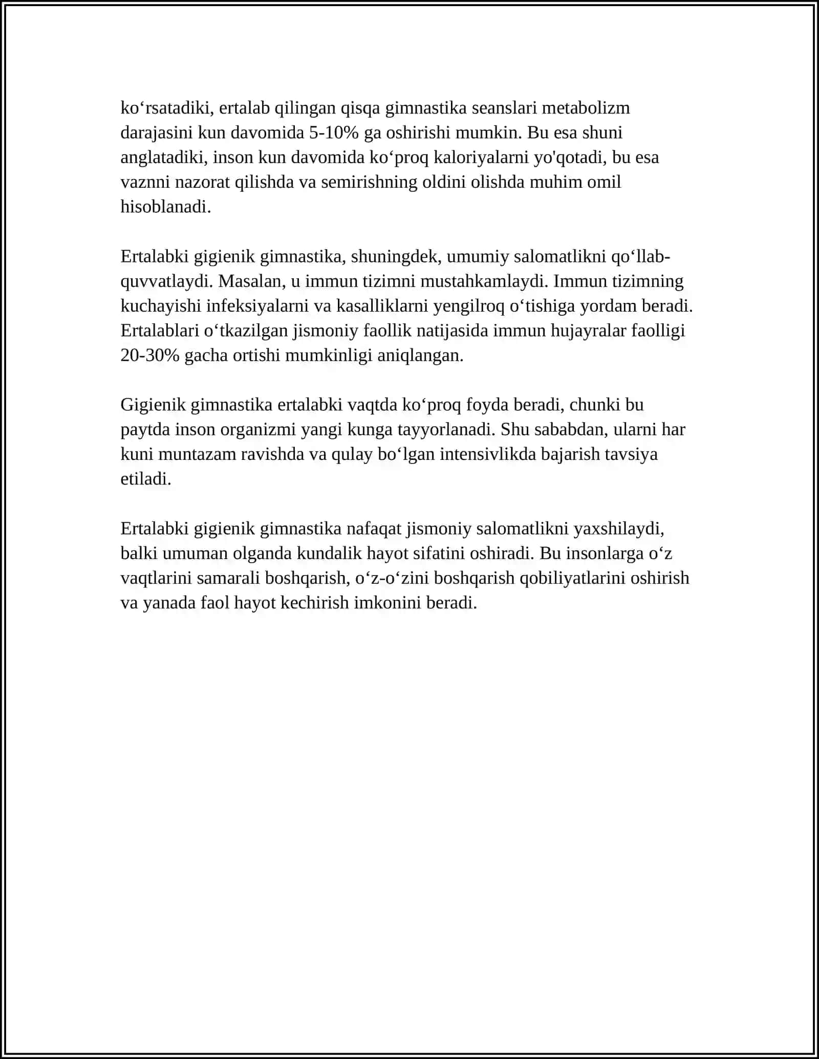 ERTALABKI GIGIENIK GIMNASTIKA (EGG) MAJMUASINI O‘ZLASHTIRISH 4